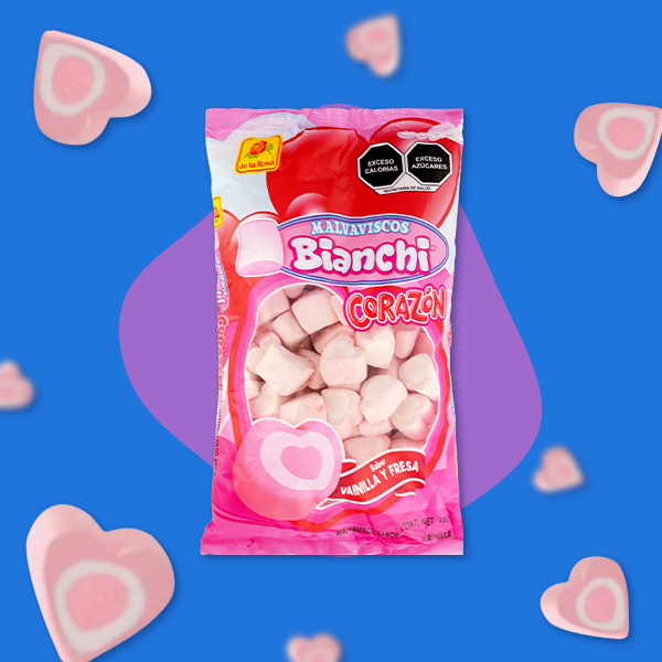 BOMBÓN DE LA ROSA BIANCHI CORAZÓN 400 G.