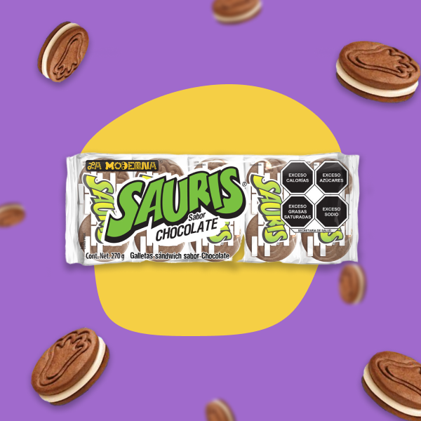 GALLETAS LA MODERNA SAURIS SÁNDWICH COMBINADO 10 PZAS.