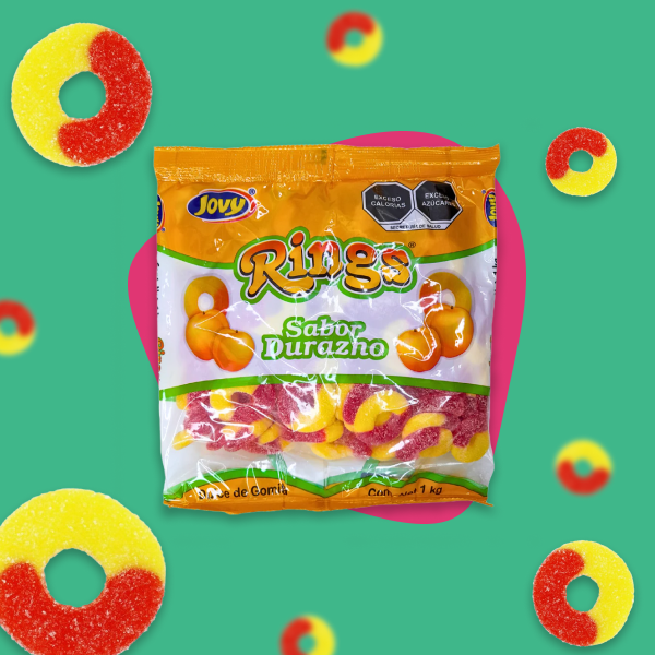 GOMA JOVY RINGS DURAZNO 1 KG.