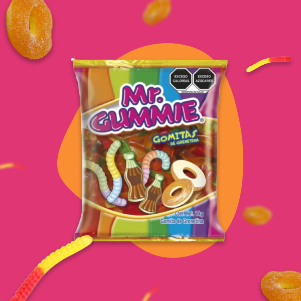 GOMITA MR.GUMMIE MINI LOMBRICITAS NEÓN 1 KG.